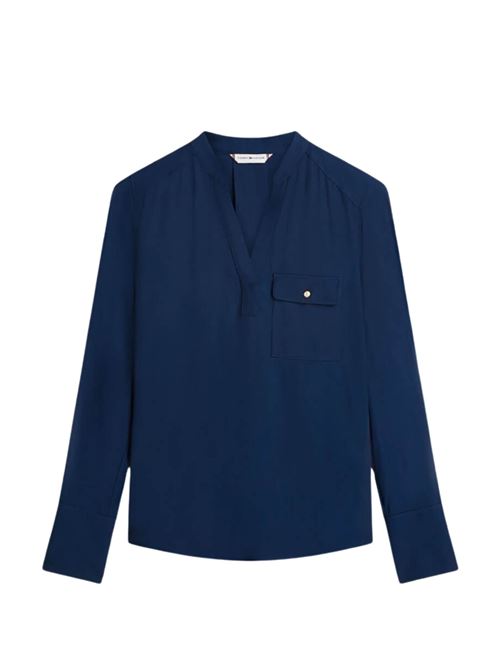 Camicia in viscosa con scollo a V Tommy Hilfiger | WW0WW48911C1G